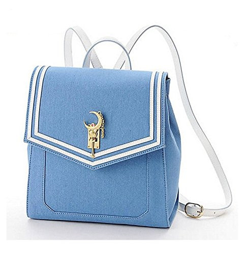 Ehdching Anime Sailor Moon Tsukino Usagi Backpack Cosplay Schoolbag (Blue)