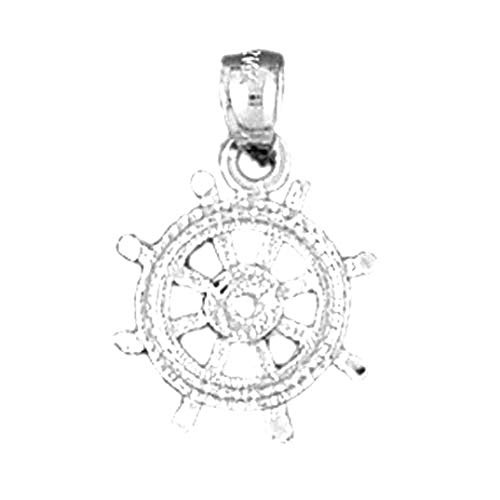 Jewels Obsession Ships Wheel Pendant - Sterling Silver 925 Ships Wheel Pendant - 19 mm