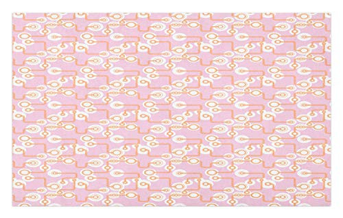 Ambesonne Abstract Doormat, Continuous Connected Rounds in Pastel Colors Pattern, Decorative Polyester Floor Mat with Non-Skid Backing, 30" X 18", Baby Pink Persian Orange Ambesonne Abstract Doormat, Continuous Connected Rounds in Pastel Colors Pattern, Decorative Polyester Floor Mat with Non-Skid Backing, 30" X 18", Baby Pink Persian Orange