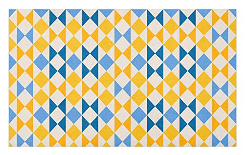 Ambesonne Abstract Doormat, Geometric Diamond Triangles Diamonds Hippie Pop Art Bicolour Graphic, Decorative Polyester Floor Mat with Non-Skid Backing, 30" X 18", Ivory Pale Orange Blue Ambesonne Abstract Doormat, Geometric Diamond Triangles Diamonds Hippie Pop Art Bicolour Graphic, Decorative Polyester Floor Mat with Non-Skid Backing, 30" X 18", Ivory Pale Orange Blue