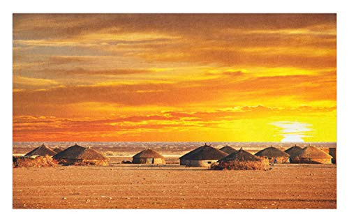 Ambesonne African Doormat, Landscape of a Small Town with Horizon Skyline at Dawn Ethiopian Photography, Decorative Polyester Floor Mat with Non-Skid Backing, 30" X 18", Orange Ambesonne African Doormat, Landscape of a Small Town with Horizon Skyline at Dawn Ethiopian Photography, Decorative Polyester Floor Mat with Non-Skid Backing, 30" X 18", Orange