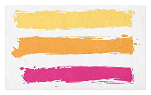 Ambesonne Orange and Pink Doormat, Grunge Paint Smear Composition Abstract Banner Design, Decorative Polyester Floor Mat with Non-Skid Backing, 30" X 18", Fuchsia Marigold Pale Yellow Ambesonne Orange and Pink Doormat, Grunge Paint Smear Composition Abstract Banner Design, Decorative Polyester Floor Mat with Non-Skid Backing, 30" X 18", Fuchsia Marigold Pale Yellow