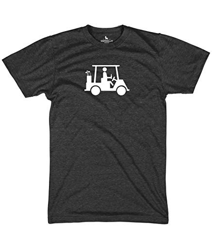 Guerrilla Tees Golf cart Funny Golfing Tshirts Summer Shirts, Heather Black, 2X-Large