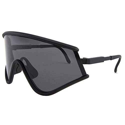 FEISEDY Shield Wraparound Sports Sunglasses for Men Women Outdoor Windproof One Piece Cycling