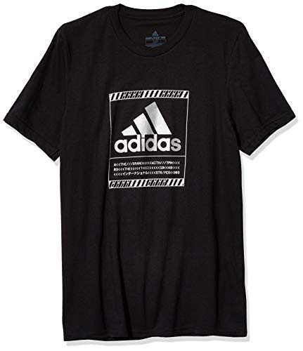adidas Men's Badge of Sport Metallic Tee Black Medium