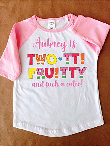 Personalized Tutti Fruity 2nd Birthday Shirt Twotti Fruity Shirt Tutti Frutti Shirt 2nd Birthday Cutie Shirt Tutti Frutti Birthday Raglan