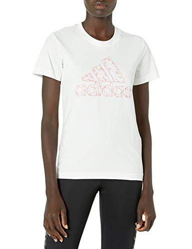 adidas womens OUTLFLORAL Graphic Tee White Large