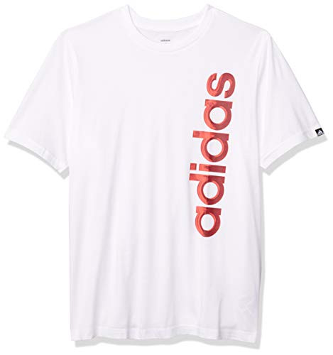 adidas mens Hyperreal Vertical Logo Tee White Small