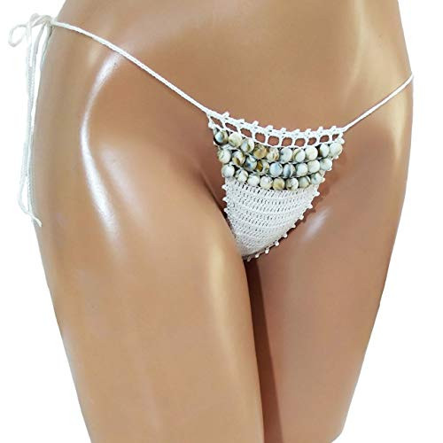 Beaded extreme micro bikini bottom Crochet thong bikini bottom Bikini bottom for sunbathing