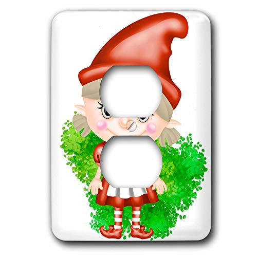 3dRose Cute Orange Girl Gnome Illustration - Light Switch Covers -lsp-327418-6-