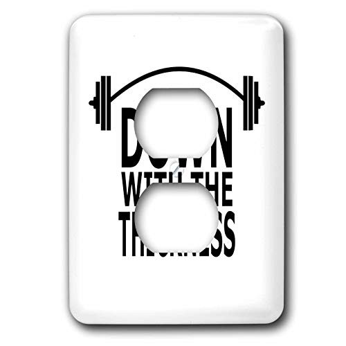 3dRose Down with the Thickness Full Figure Workout with Weights - Light Switch Covers -lsp-335116-6-