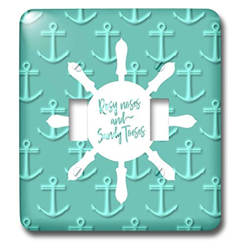 3dRose Russ Billington Tile Designs- Nautical Whimsy - Rosy Noses- Nautical Anchors and Ships Wheel Design- not embossed - double toggle switch -lsp-311162-2- 3dRose Russ Billington Tile Designs- Nautical Whimsy - Rosy Noses- Nautical Anchors and Ships Wheel Design- not embossed - double toggle switch -lsp-311162-2-