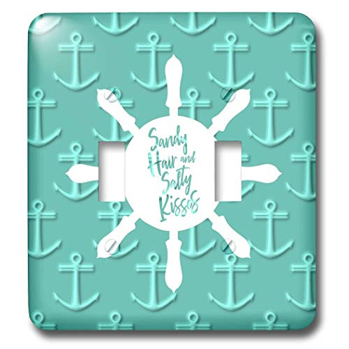 3dRose Russ Billington Tile Designs- Nautical Whimsy - Sandy Hair- Nautical Anchors and Ships Wheel Design- not embossed - double toggle switch -lsp-311164-2- 3dRose Russ Billington Tile Designs- Nautical Whimsy - Sandy Hair- Nautical Anchors and Ships Wheel Design- not embossed - double toggle switch -lsp-311164-2-