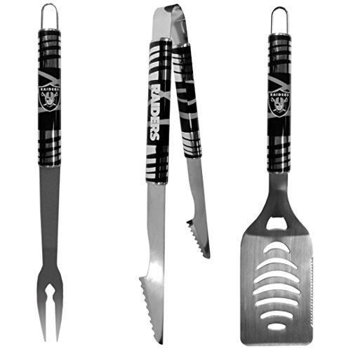 NFL Oakland Raiders Tailgater BBQ Set (3 Piece), Steel NFL Oakland Raiders Tailgater BBQ Set (3 Piece), Steel