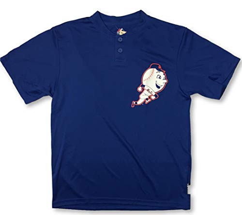 Majestic New York Mets Cool Base 2 Button Throwback Youth Jersey T-Shirt -Large 14/16-