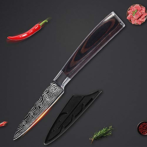 Meat Cleaver, Cleaver Knife, 8'' inch Kitchen Knife High Carbon Laser Damascus Stainless Steel Chef Knives Professional Cooking Cleaver Accessories Tool Chef Knife, Paring Knife