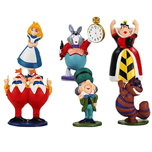 6Pcs/Set Princess Figure Toys Alice in the Wonderland Red Queen White Rabbit Mad Hatter Cheshire Cat PVC Model Doll 7 cm 6Pcs/Set Princess Figure Toys Alice in the Wonderland Red Queen White Rabbit Mad Hatter Cheshire Cat PVC Model Doll 7 cm