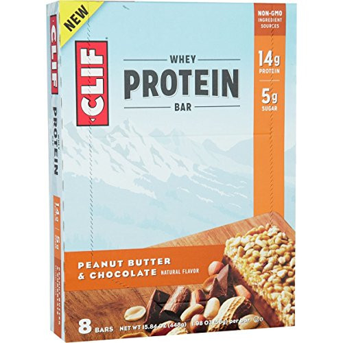 Clifbar Whey Protein Bars - 8-Pack Peanut Butter Chocolate, One Size