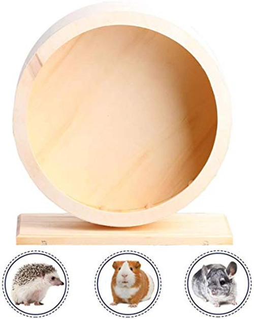 Miouke Wooden Mute Running Spinner Wheel Play Toy Small Pets Exercise Wheel Hamster for Rat Gerbil Mice Chinchillas Hedgehogs Guinea Pigs -S- Miouke Wooden Mute Running Spinner Wheel Play Toy Small Pets Exercise Wheel Hamster for Rat Gerbil Mice Chinchillas Hedgehogs Guinea Pigs -S-