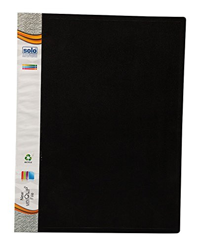 Solo Polypropylene Spring File Folder Sheet Protector A4 Document File Project Folder, Black
