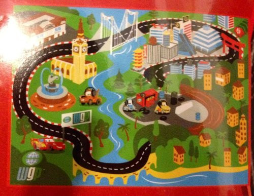 Disney Pixar Cars Game Rug with Two Cars Disney Pixar Cars Game Rug with Two Cars