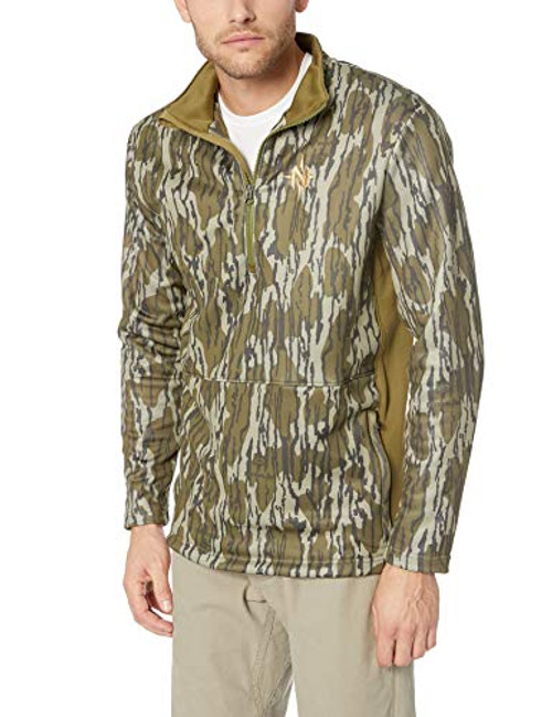 Nomad Men's Southbounder Camo 1/4 Zip Fleece, Mossy Oak Bottomland, 2XL