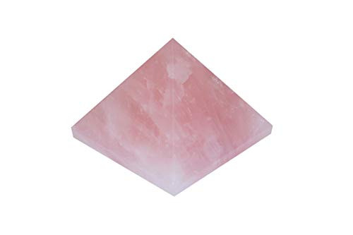 M K Cosmics Natural Gemstone Healing Rose Quartz Pyramid 2 to 2.5 Inches