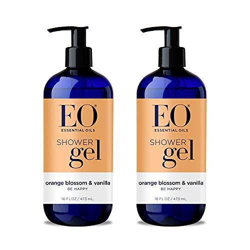 EO Shower Gel Body Wash, 16 Ounces -Pack of 2-, Orange Blossom Vanilla, Organic Plant-Based Skin Conditioning Cleanser with Pure Essentials Oils EO Shower Gel Body Wash, 16 Ounces -Pack of 2-, Orange Blossom Vanilla, Organic Plant-Based Skin Conditioning Cleanser with Pure Essentials Oils