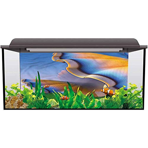 bybyhome Aquarium Background Fractal,Sci Fi Shell Figures Undersea World L24 X H12 Inch