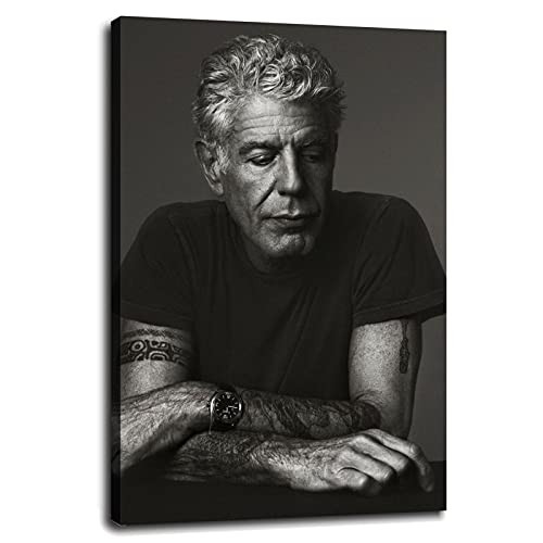 Anthony Bourdain Poster Canvas Prints Wall Art For Home Office Decorations With Framed 12"x8"