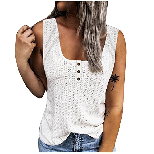 Iusun Women Short Sleeve T-Shirt Blouse Summer Casual Sexy Sleeveless Vest U-Neck Solid Color Tee Tops Tunic Tank