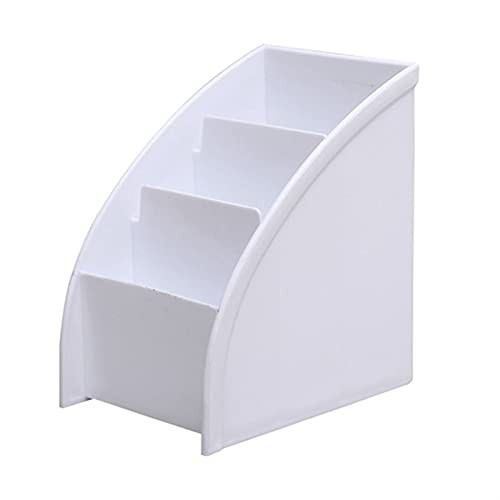 Makeup Storage Holder Remote Control Box Cosmetics Desktop Storage Case Stand Holder Home Office Stationery Phone Organizer -Color - White A-