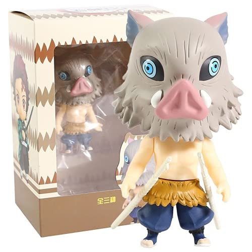 Demon Slayer Figure Set, 4'' Tanjirou Nezuko Inosuke Zenitsu Giyuu Shinobu Collectible Model Toy Figurines -Inosuke-