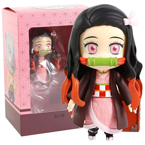 Demon Slayer Figure Set, 4'' Tanjirou Nezuko Inosuke Zenitsu Giyuu Shinobu Collectible Model Toy Figurines -Nezuko-