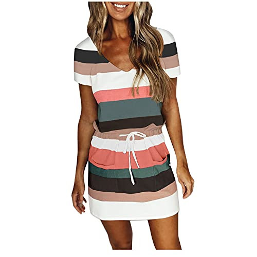 Flowy Dresses for Women Wedding Guest,Casual Dress for Women Womens Casual Summer V Neck Sexy Beach Party Maxi Dresses Vintage Long Dress
