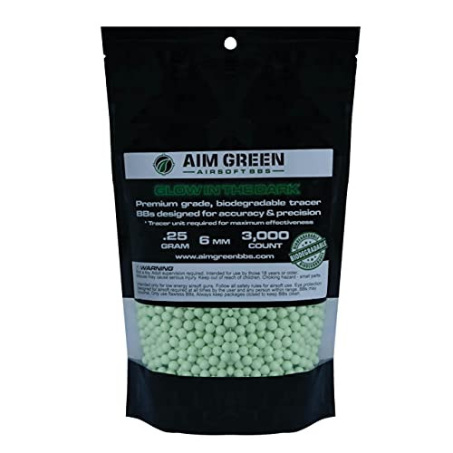 Aim Green- Glow in The Dark Biodegradable Airsoft BBS 6mm - 3,000 Airsoft BBS Pellets .25g Rounds - Spring, Gas, Co2 and AEG Pistols - Precision Rounds for Air Soft Sniper Rifles
Aim Green- Glow in The Dark Biodegradable Airsoft BBS 6mm - 3,000 Airsoft BBS Pellets .25g Rounds - Spring, Gas, Co2 and AEG Pistols - Precision Rounds for Air Soft Sniper Rifles