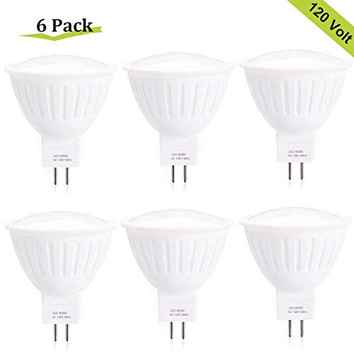 Dimmable 7W(65W Halogen Bulb Equivalent) GU5.3 Base MR16 LED Bulb,120V 700 Lumens 120° Beam Angle 4000K Natural White LED Spotlight Bulbs for Home,Kitchen,Ceiling,Living Room, Track Lighting - 6 Pack