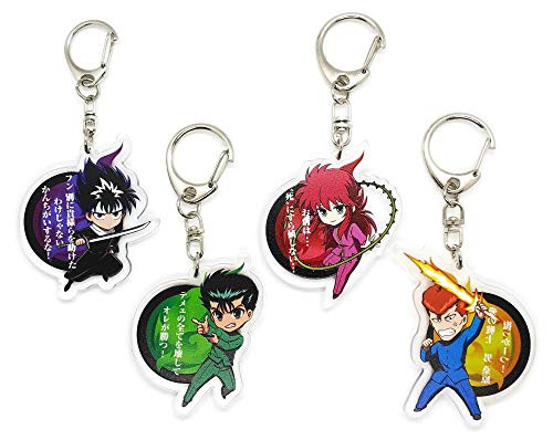 EBTY-Dreams Inc. - Set of 4 Yu Yu Hakusho Anime Acrylic Keychain Yuusuke Urameshi, Hiei, Kurama, Kazuma Kuwabara