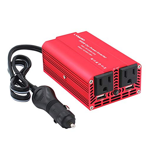 LVYUAN 300W Power Inverter DC 12V to 110V AC Car Inverter Converter with 3.1A Dual USB Car Adapter