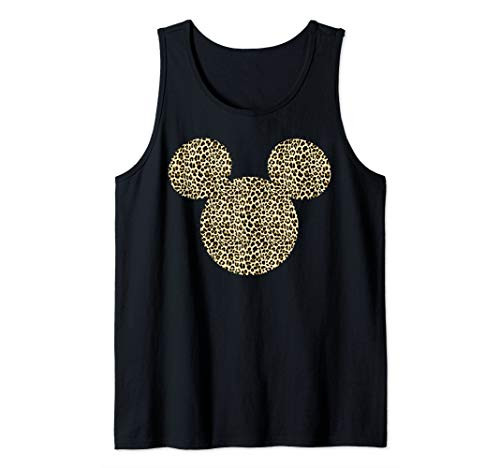 Disney Mickey Mouse Cheetah Print Silhouette Fill Tank Top