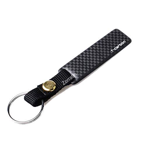 Hard Pure Real Carbon Fiber Keychain Ring Tag Matte