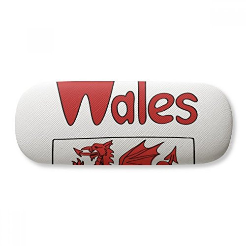 Wales National Flag Red Green Pattern Glasses Case Eyeglasses Clam Shell Holder Storage Box