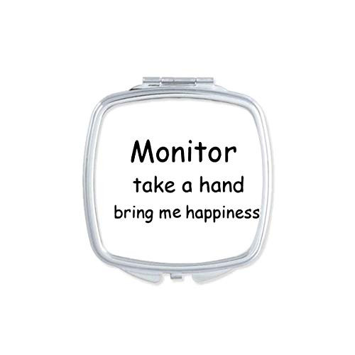 Monitor Take A Hand Bring Me Happiness Mirror Portable Compact Pocket Makeup Double Sided Glass Monitor Take A Hand Bring Me Happiness Mirror Portable Compact Pocket Makeup Double Sided Glass