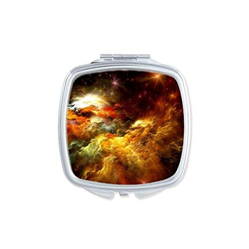 Orange Sky Golden Nebula Landscape Mirror Portable Compact Pocket Makeup Double Sided Glass