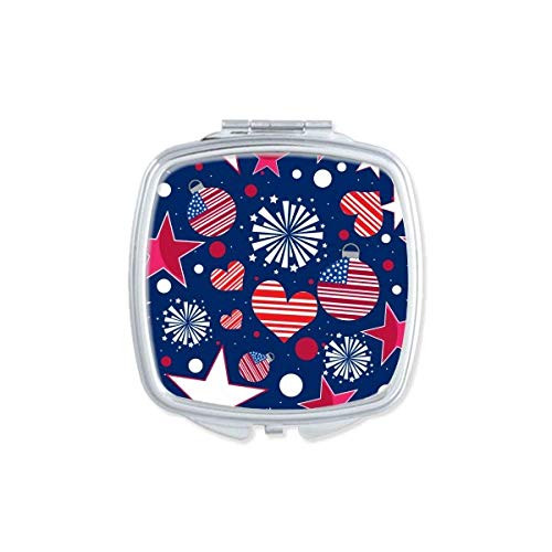 USA Flag Love Heart Star Festival Mirror Portable Compact Pocket Makeup Double Sided Glass USA Flag Love Heart Star Festival Mirror Portable Compact Pocket Makeup Double Sided Glass
