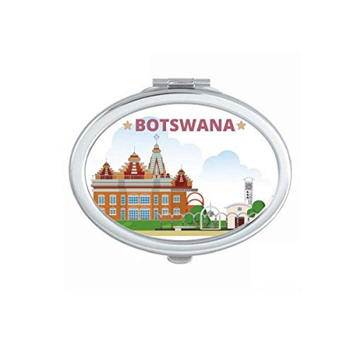 City Building Botswana Art Deco Gift Fashion Mirror Portable Fold Hand Makeup Double Side Glasses