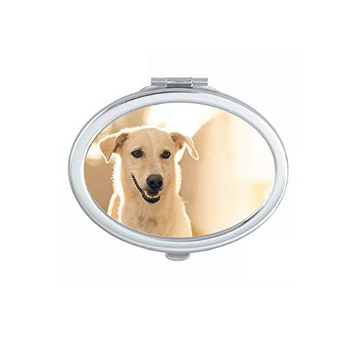 Sle White Dog Pet Picture Mirror Portable Fold Hand Makeup Double Side Glasses