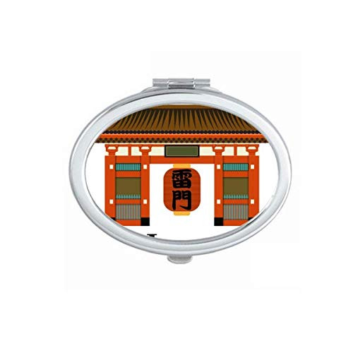 Traditional Japanese Chinese Local Temple Mirror Portable Fold Hand Makeup Double Side Glasses
