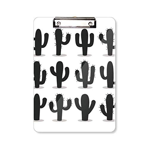 Cactus Silhouette Plant Succulents Pattern Clipboard Folder Writing Pad Backing Plate A4