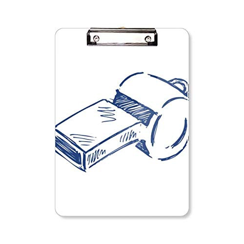 Cartoon Football Whistle Blue Soccer Clipboard Folder Writing Pad Backing Plate A4